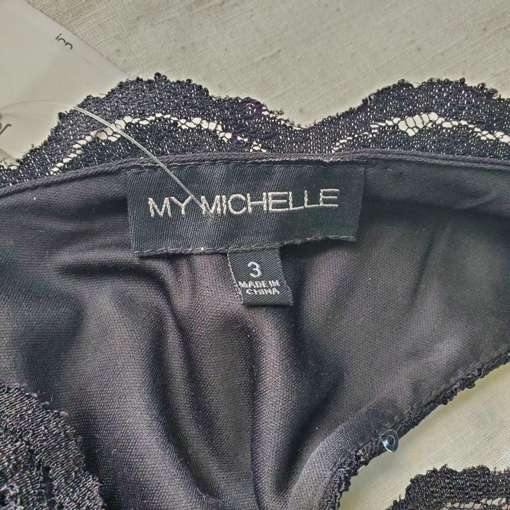 My Michelle Whimsigoth Black w/Silver Sequin Lacey Dark Fairy Long Gown Sz 3 Y2K - Picture 10 of 16